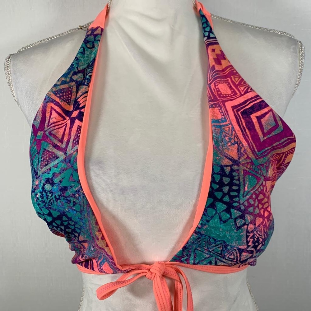 Tinibikini Reversible Tie Front Halter Top Size L